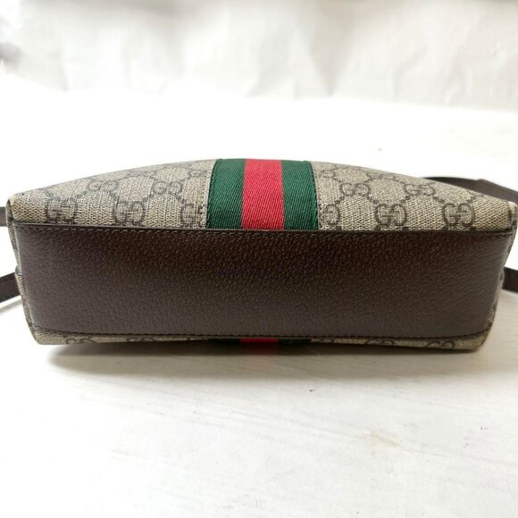 Authentic Gucci GG Supreme Ophidia Sherry Line Crossbody Bag Web Canvas Brown - Picture 10 of 10